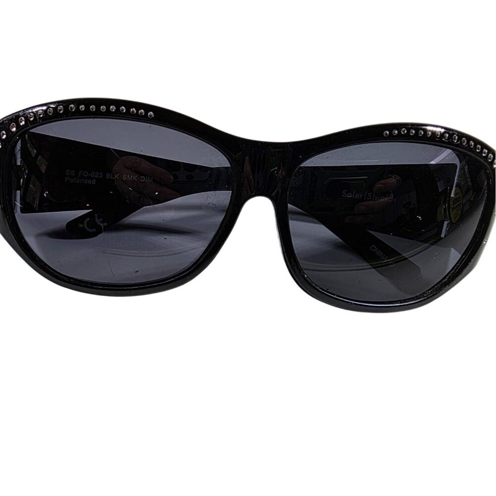 Solar Shield sunglasses Black movie star retro Womens Polarized Summer vacation